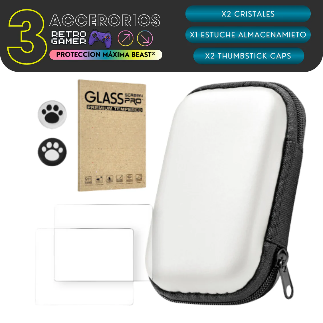 Estuche para RetroGame Beast (Estuche + Gomas + Cristal)