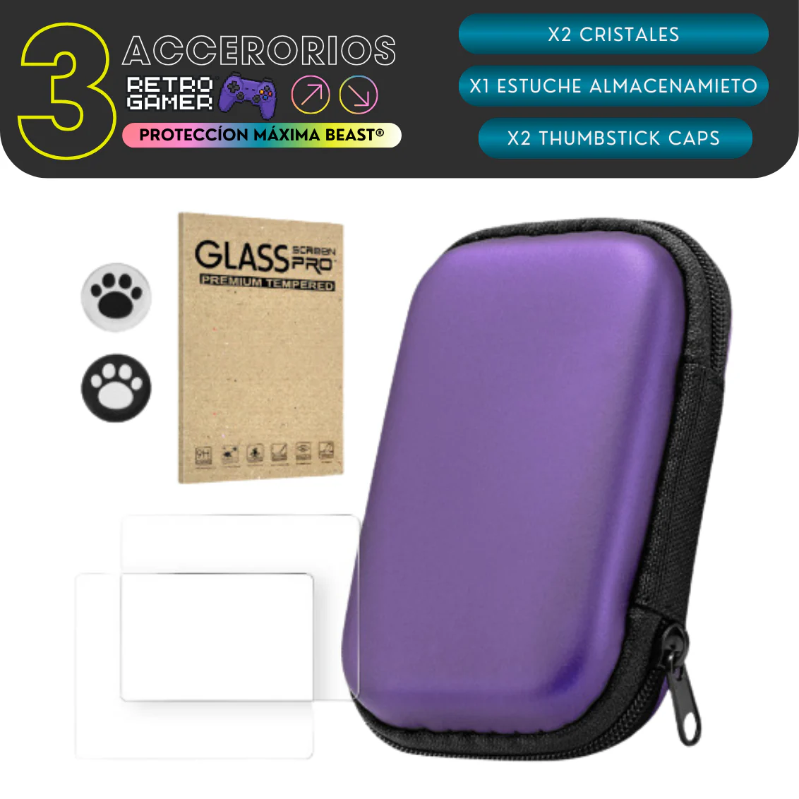 Estuche para RetroGame Beast (Estuche + Gomas + Cristal)